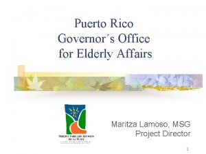 Puerto Rico Governors Office for Elderly Affairs Maritza