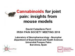 Cannabinoids for joint pain insights from mouse models