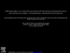 Pathologic stage I nonsmall cell lung cancer with