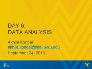 DAY 6 DATA ANALYSIS Akhila Kondai akhila kondaimail