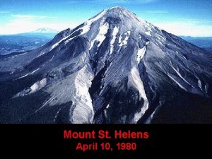 Mount St Helens April 10 1980 On March