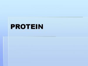 PROTEIN Protein adalah sumber asamasam amino yang mengandung