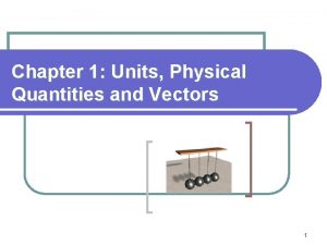 Chapter 1 Units Physical Quantities and Vectors 1