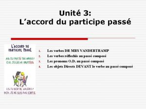 Unit 3 Laccord du participe pass 1 2