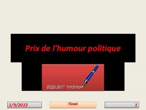 Prix de lhumour politique 192022 Henri 1 Pour