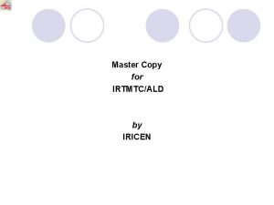 Master Copy for IRTMTCALD by IRICEN IRTMM RDSO