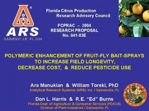 Florida Citrus Production Research Advisory Council FCPRAC 2004