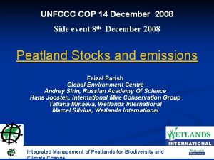 UNFCCC COP 14 December 2008 Side event 8