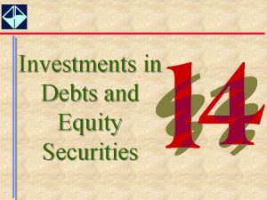 Investments in Debts and Equity Securities Learning Objectives