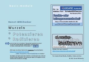 basicmodule Gernot Mhlbacher Wurzeln Potenzieren Radizieren Lernen ist