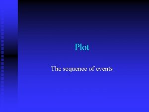 Plot The sequence of events What a plot