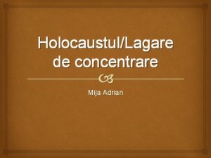HolocaustulLagare de concentrare Mija Adrian Auschwitz Holocaustul a