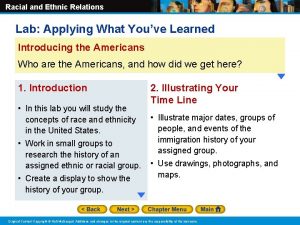 Racial and Ethnic Relations Lab Applying What Youve