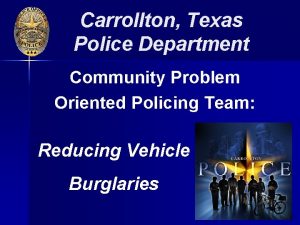 Carrollton Texas Police Department Community Problem Oriented Policing