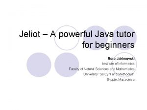 Jeliot A powerful Java tutor for beginners Boro