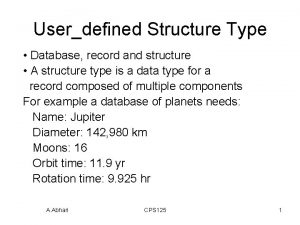 Userdefined Structure Type Database record and structure A