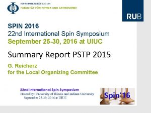 title page SPIN 2016 22 nd International Spin
