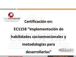 Certificacin en EC 1158 Implementacin de habilidades socioemocionales