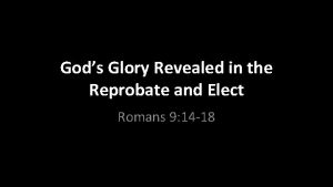 Gods Glory Revealed in the Reprobate and Elect