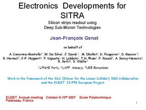Electronics Developments for SITRA Silicon strips readout using