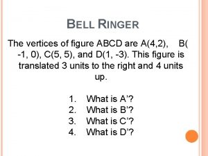 BELL RINGER The vertices of figure ABCD are