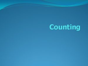 Counting Introduction Suppose that a password on a