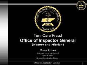 Tenn Care Fraud Office of Inspector General History