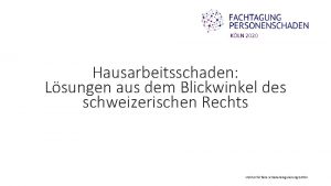 KLN 2020 Hausarbeitsschaden Lsungen aus dem Blickwinkel des