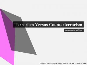 Terrorism Versus Counterterrorism Peace and Conflicts All rights
