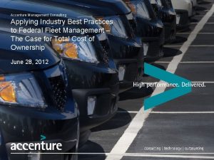 Accenture Management Consulting Applying Industry Best Practices to
