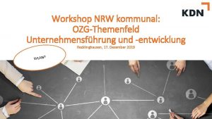 Workshop NRW kommunal OZGThemenfeld Unternehmensfhrung und entwicklung Recklinghausen