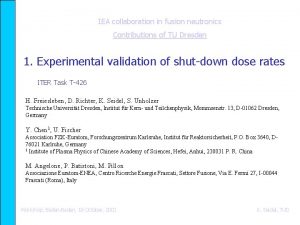IEA collaboration in fusion neutronics Contributions of TU