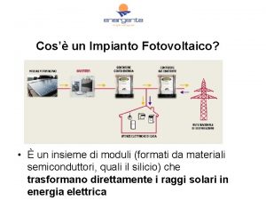 Cos un Impianto Fotovoltaico un insieme di moduli