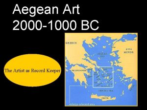 Aegean Art 2000 1000 BC The Artist as