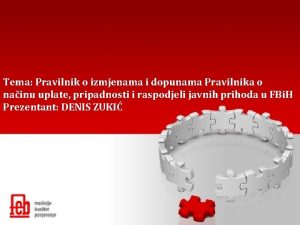 Tema Pravilnik o izmjenama i dopunama Pravilnika o