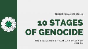 REMEMBERING SREBRENICA 10 STAGES OF GENOCIDE THE ESCALATION