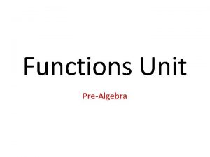 Functions Unit PreAlgebra VOCABULARY Relation Domain Range Function