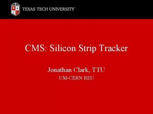 CMS Silicon Strip Tracker Jonathan Clark TTU UMCERN