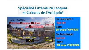 En 2 nde LOPTION LATIN pour TOUS avec