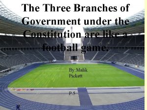 The Three Branches of Government under the Constitution