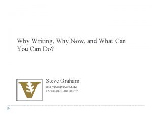 Why Writing Why Now and What Can You