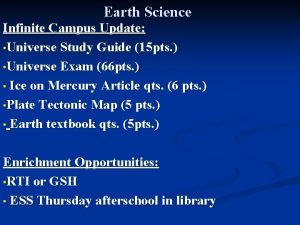 Earth Science Infinite Campus Update Universe Study Guide