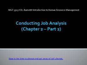 MGT 3513 Dr Barnett Introduction to Human Resource