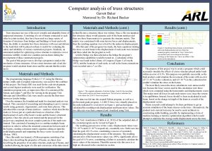 Computer analysis of truss structures Garrett Baker Mentored