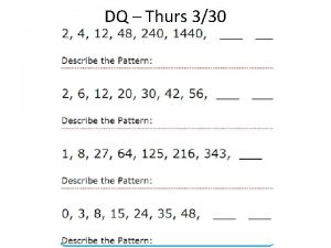 DQ Thurs 330 Arithmetic Sequence An arithmetic sequence