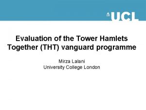 Evaluation of the Tower Hamlets Together THT vanguard
