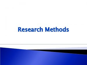Research Methods Descriptive Methods Experimental Methods Observation Survey