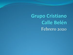 Grupo Cristiano Calle Beln Febrero 2020 1 Samuel