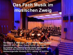 Das Fach Musik im musischen Zweig Sie hren