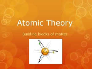 Atomic Theory Building blocks of matter Democritus 400